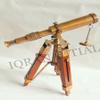 Humaira Nauticals Nautical 10" Full Brass Antique Finish Telescope with tripod stand view 1
