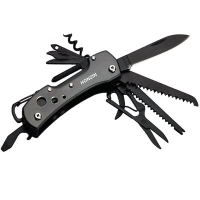 HONZIN Swiss Small Pocket Knife, 15 in 1 Multitool Knife with Bottle Opener, Saw, Screwdrivers, Nail File, Window Breaker and More-for Outdoor, Camping, Fishing, Survival, Hiking, Gifts for Men