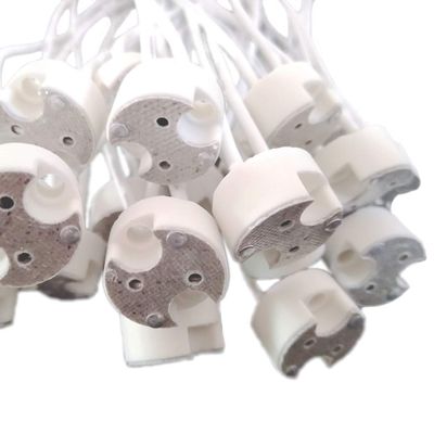 Speller 20 pcs G8 Base Porcelain Halogen Socket G8 LED Light Bulb Ceramic Socket with 6" Leads Wire Connector for Retrofit Halogen Light Bulb
