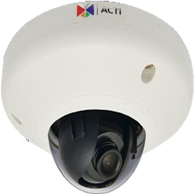 ACTi E93 5MP Indoor Mini Dome Camera with Basic WDR, Fixed Lens, f1.9mm/F2.8 (HOV:126.9 (Overview area), 77.4 (High detail area)), H.264, 1080p/30fps, DNR, MicroSDHC/MicroSDXC, PoE, IK08