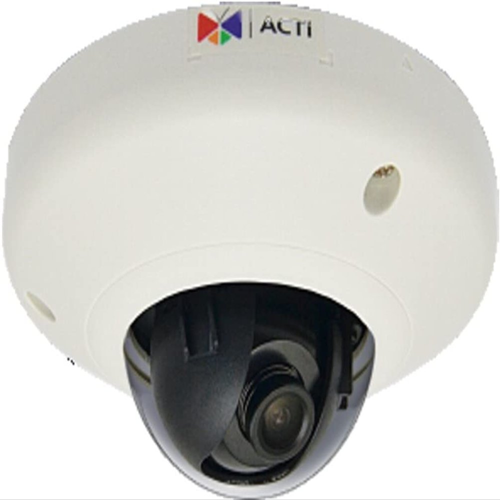 ACTi E93 5MP Indoor Mini Dome Camera with Basic WDR, Fixed Lens, f1.9mm/F2.8 (HOV:126.9 (Overview area), 77.4 (High detail area)), H.264, 1080p/30fps, DNR, MicroSDHC/MicroSDXC, PoE, IK08