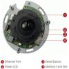 ACTi E93 5MP Indoor Mini Dome Camera with Basic WDR, Fixed Lens, f1.9mm/F2.8 (HOV:126.9 (Overview area), 77.4 (High detail area)), H.264, 1080p/30fps, DNR, MicroSDHC/MicroSDXC, PoE, IK08 view 2