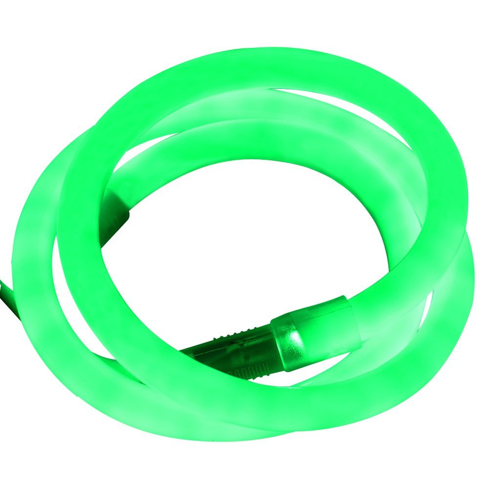 XUNATA 19.7ft LED Neon Rope Light, DC 12V 2835 Round Tube Flexible 360 Degree LED Neon Strip Lights,720 Units LED Waterproof Neon Rope Light for Decoration(Green)
