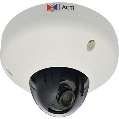 ACTi E96 5MP Indoor Mini Fisheye Dome with Basic WDR, Fixed Lens, f1.19mm/F2.0 (HOV:189.7 (Overview Area), 115.7 (High Detail Area)), H.264, DNR, MicroSDHC/MicroSDXC, PoE, IK08