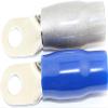 10 Pack 20 PCS 1/0 Gauge Platinum Crimp Car Audio Ring Terminal Connector Silver Blue Boot 5/16 view 1