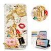 STENES Bling Case Compatible with BlackBerry KEY2 Case - 3D Handmade Crown Ballet Girls Lipstick High Heel Pumpkin Car Wallet Credit Card Slots Fold Stand Leather Cover - Red view 1