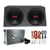 Boss Chaos Extreme 12" 1200W 4 Ohm Subwoofer (Pair) w/Box, Amplifier & Wiring view 1