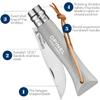 Opinel Colorama No.06 Folding Pocket Knife, Painted Wood Handles, Leather Lanyard (Cloud) view 3