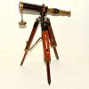 Humaira Nauticals Vintage Navy Marine Brass Telescope with Wooden Tripod Stand A455 A view 3
