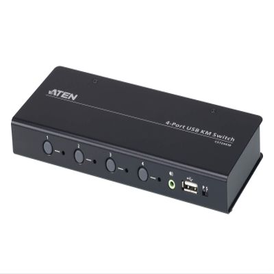 Aten 4 Port USB KVM Switch 4-Port USB KM Switch, Black, CS724KM-AT (4-Port USB KM Switch, Black)