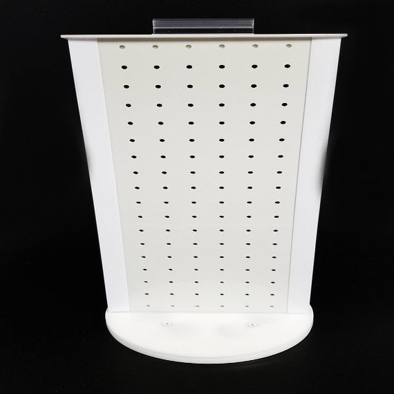 All White 2-sided Revolving Pegboard Countertop Display (19 x 8.5 Inches)