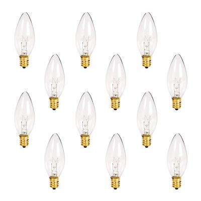 Holiday Joy C7 Bulbs Clear 7 Watt Candelabra Base E12 Window Candle