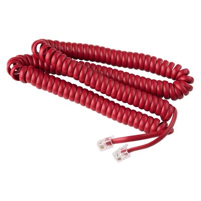 Phone Cord for Landline Phone Tangle-Free, Handset Curly Telephones Land Line Cord Easy to Use + Excellent Sound Quality Telephone Cords for Home and Office (15ft Long) Color: Crimson Red