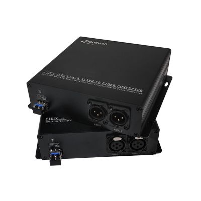 Transwan 2 Ch Balanced XLR Audio Over Fiber Extender with SFP Module, Line-Level XLR Audio to Fiber Converter to 20 Km 1 core SMF, Supports Professional Broadcast Quality Balanced Audio Interfaces