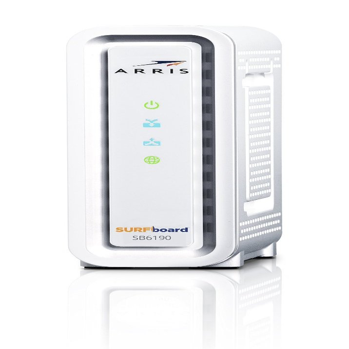 ARRIS SURFboard 8x4 DOCSIS 3.0 Cable Modem/AC1600 Wi-Fi Router, White, SB6190 (Renewed)