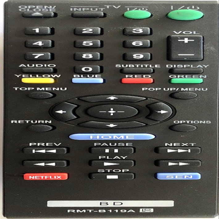 New RMT-B119A Remote for Sony Bluray DVD Players RMTB119A, BDP-BX39, BDP-BX110, BDP-BX310, BDP-BX510, BDP-S390, BDP-S390WM, BDP-S590, BDP-S590WM, BDP-S1100, BDP-S2100, BDP-S3100, BDP-S3100/BF, BDP-S51