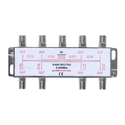 Cables Direct Online 8 Way Bi-Directional 5-2300 MHz Indoor and Outdoor Waterproof Coaxial Antenna Splitter for RG6 RG59 Coax Cable Satellite HDTV (8 Ports)