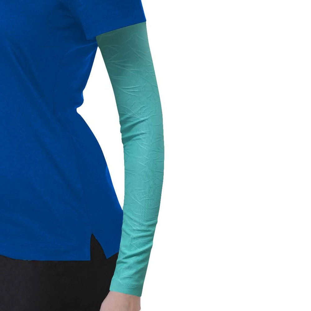 Monterey Club Performance Dry Swing Jacquard Knit Arm Sleeves #AR05 (Aquamarine, Medium)