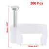 uxcell Flat Cable Clip Nail Coaxial Tacks Wire Clips 12mm White 200pcs view 2