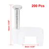 uxcell Flat Cable Clip Nail Coaxial Tacks Wire Clips 6mm White 200pcs view 2