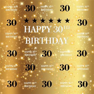 AOFOTO 7x7ft Happy 30th Birthday Background 30 Years Old Party Decoration Photography Backdrop Abstract Shiny Stars Glitter Spots Banner Youth Adult Man Woman Bday Photo Studio Props Vinyl Wallpaper