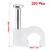 uxcell Circle Cable Clip Nail Coaxial Tacks Wire Clips 12mm White 200pcs view 2
