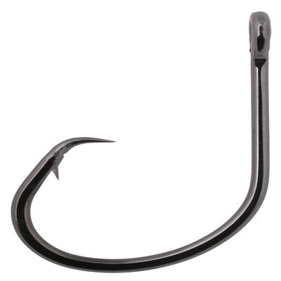 Owner Mutu Hybrid Offset Point Black Chrome Circle Hook, 1/0 (6 Per Pack)