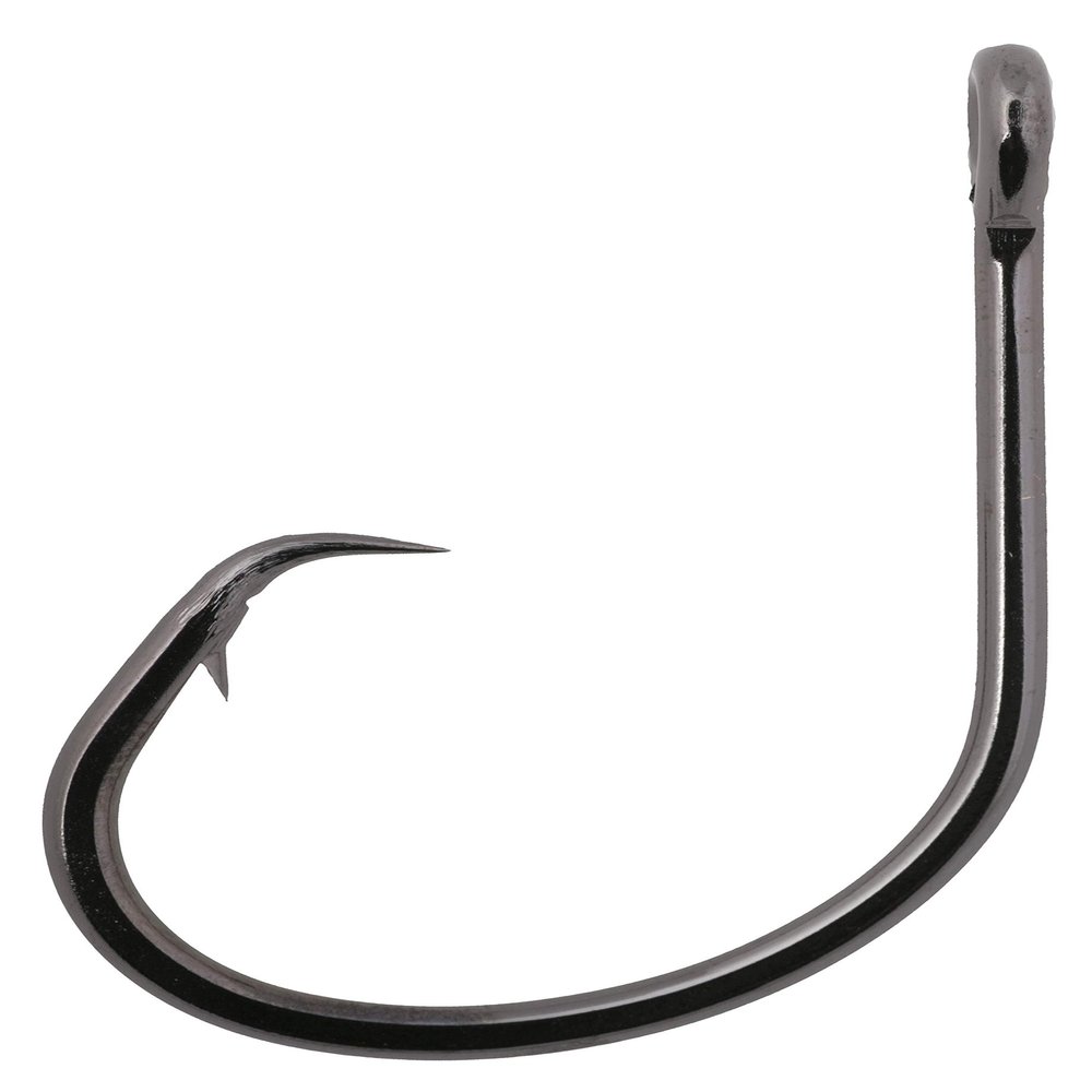Owner Mutu Hybrid Offset Point Black Chrome Circle Hook, 1/0 (6 Per Pack)