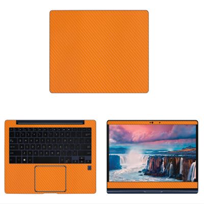 Decalrus - Protective Decal for Asus ZenBook 13 UX331UN (13.3" Screen) Laptop Orange Carbon Fiber Skin case Cover wrap CFasusZenbk13_UX331Orange