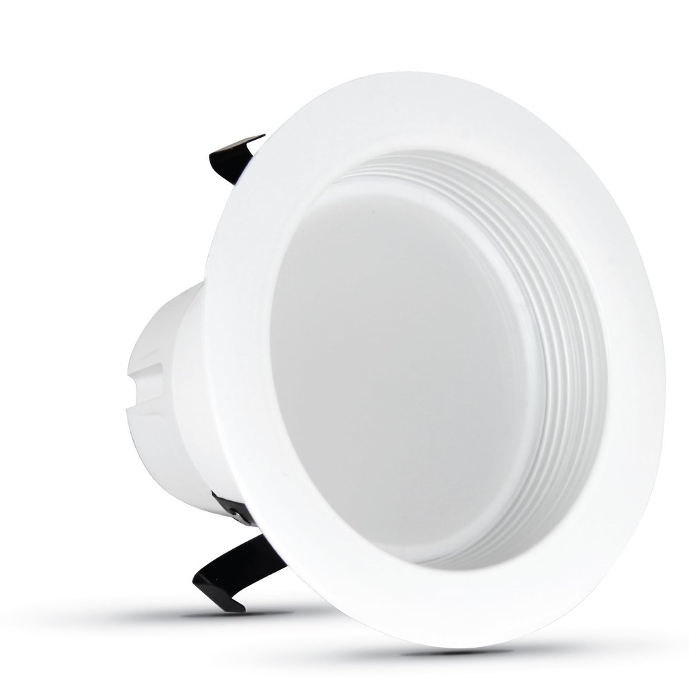 Feit Electric 4 inch LED Recessed Downlight - Baffle Trim - Standard E26 Adapter - 2700K Soft White - Dimmable- 50W Equivalent - 45 Year Life - 650 Lumen, 6-Pack, LEDR4B/927CA/MP/6