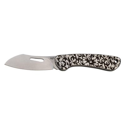 MecArmy Slipjoint Edc Pocket Folding Knife, Swedish ANDVIK 12C27 Steel Blade with Hollowed-out Drop Design & Pocket Clip, Outdoor Portable Utility Knife for Camping Fishing Hunting- Grass Leaf Pattern