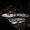 MecArmy Slipjoint Edc Pocket Folding Knife, Swedish ANDVIK 12C27 Steel Blade with Hollowed-out Drop Design & Pocket Clip, Outdoor Portable Utility Knife for Camping Fishing Hunting- Grass Leaf Pattern view 4