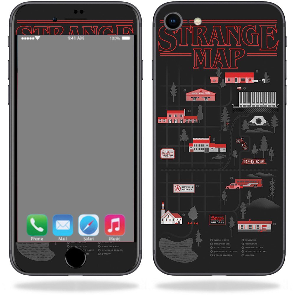 MightySkins Skin Compatible with Apple iPhone SE (2020) / 7/8 - Strange Map | Protective, Durable, and Unique Vinyl Decal wrap Cover | Easy to Apply, Remove, and Change Styles | Made in The USA
