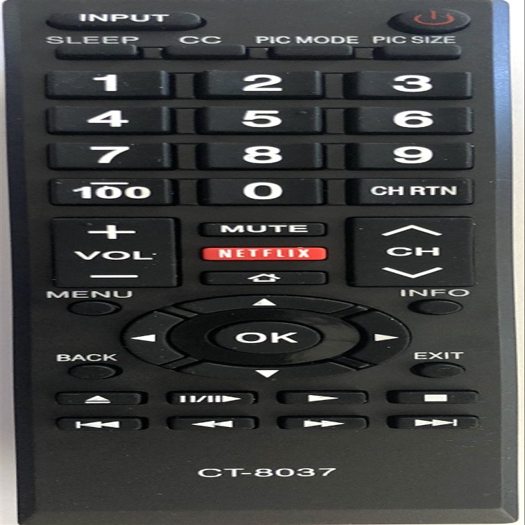 New CT-8037 CT8037 Replaced Remote Compatible with Toshiba LED Smart HDTV 40L3400 40L3400U 58L5400 65L5400 50L3400 40L3400UC 50L3400U 50L3400UC 58L5400U 58L5400UC 65L5400U 65L5400UC