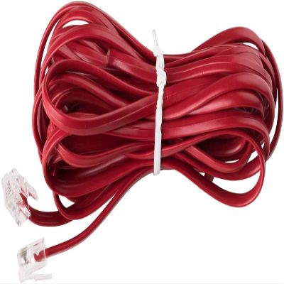iSoHo Phones - Straight Phone Cord for Landline Phone, Cable, Telephone Extension Land Line Cable, Easy to Use - Excellent Sound Quality for House, Home Corded Phone or Office 25ft - Color Crimson Red