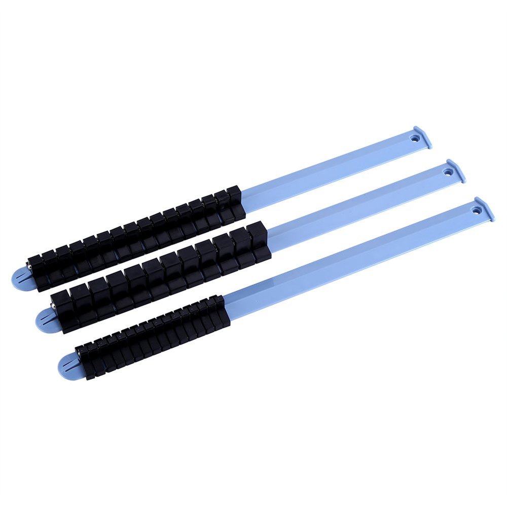 3Pcs 1/4inch 3/8inch 1/2inch Plastic Socket Holder Wall Mounted Socket Storage Rack