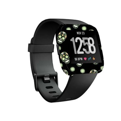 MightySkins Skin Compatible with Fitbit Versa Smartwatch - Nighttime Skulls | Protective, Durable, and Unique Vinyl Decal wrap Cover | Easy to Apply, Remove, and Change Styles | Made in the USA
