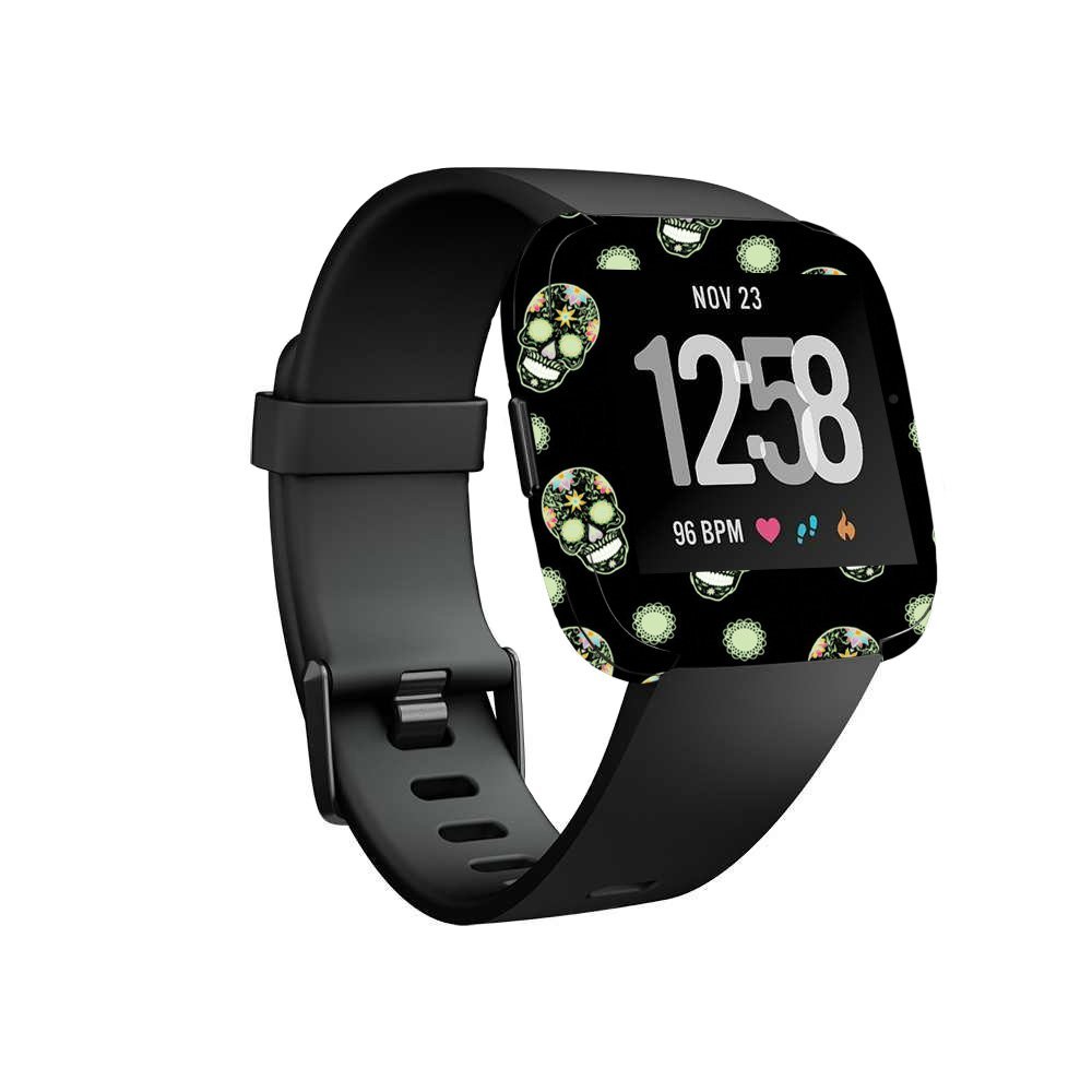 MightySkins Skin Compatible with Fitbit Versa Smartwatch - Nighttime Skulls | Protective, Durable, and Unique Vinyl Decal wrap Cover | Easy to Apply, Remove, and Change Styles | Made in the USA