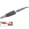4-3/4 Precision Fiber Grip Soldering Tweezer Cross Locking Bent Pointed Tip Stainless Steel for Electronics Repair, Jewelry, Computer, Laboratory Work etc. view 2