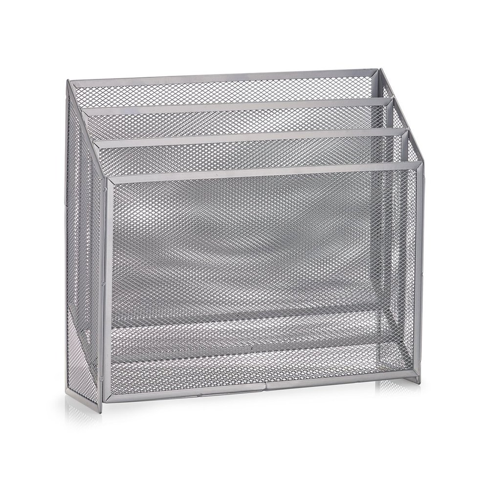 Newspaper Stand Mesh, Silver, ca. 32 x 9 x 29, 5 cm
