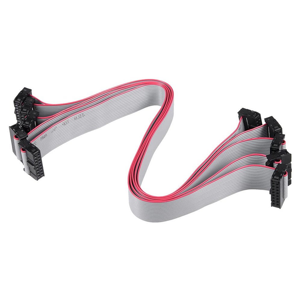uxcell IDC 16 Pins Connector Flat Ribbon Cable Female Connector Length 30cm 2.54mm Pitch,5pcs
