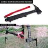 Outdoor Hiking Camping Multi-Function Tent Hammer Stake Remove Mallet, Outdoor Portable Framing Hammer with High Strength Rubber Handle, Multi-Function Lanyard Nail & Stake Puller Tent Hammer view 3