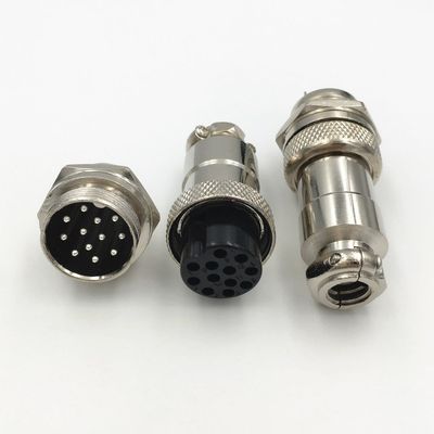 10Set GX20 XLR 2 3 4 5 6 7 8 9 10 12 14 Pin Female Plug 20mm Male Chassis Mount Socket Aviation Circular Connector (12Pin)