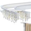 Double Row Plastic Metal Alloy Rod Curved Rail Window Curtain Track Poles Ceiling Mounting (400cm Dual Row) view 1