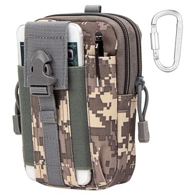 IronSeals Tactical Molle Pouch Compact Utility Gadget Waist Bag Pack with Cell Phone Holster for 4.7"-6.7" iPhone 13 Pro Max/13 Pro/13/12 Pro Max/12 Pro/12/11 Pro Max/11 Pro/11/XS Max