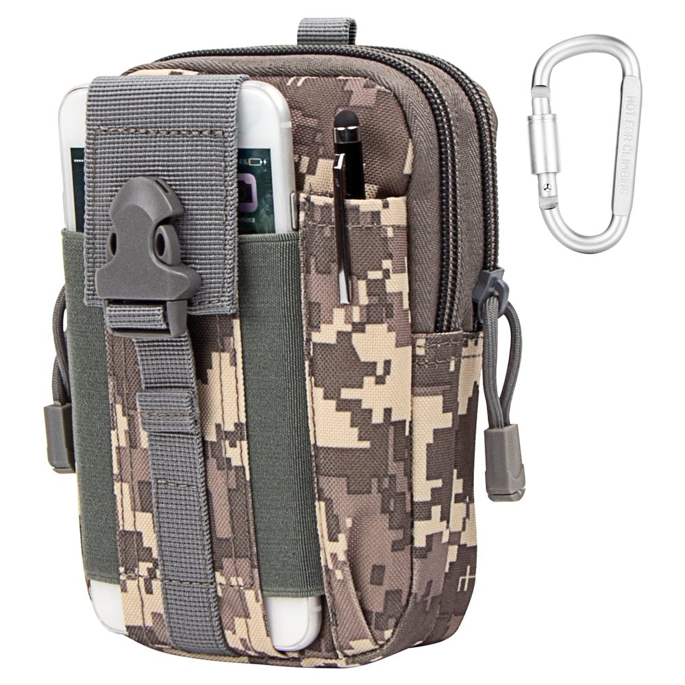 IronSeals Tactical Molle Pouch Compact Utility Gadget Waist Bag Pack with Cell Phone Holster for 4.7"-6.7" iPhone 13 Pro Max/13 Pro/13/12 Pro Max/12 Pro/12/11 Pro Max/11 Pro/11/XS Max