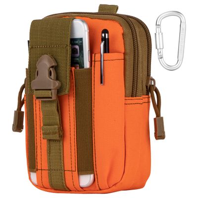 IronSeals Tactical Molle Pouch Compact Utility EDC Waist Pack Cell Phone Holster for 4.7"-6.9" iPhone 15 Pro Max/15/14 Plus/14 Pro Max/14 Pro/14/13 Pro Max/13 Pro/13/12 Pro/11 Pro/11/XS Max