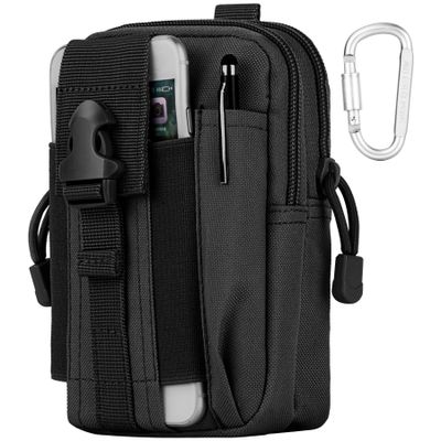 IronSeals Tactical Molle Pouch Compact Utility EDC Waist Pack Cell Phone Holster for 4.7"-6.9" iPhone 15 Pro Max/15/14 Plus/14 Pro Max/14 Pro/14/13 Pro Max/13 Pro/13/12 Pro/11 Pro/11/XS Max