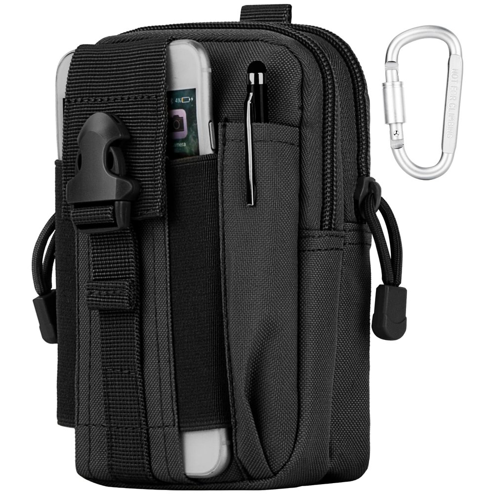 IronSeals Tactical Molle Pouch Compact Utility EDC Waist Pack Cell Phone Holster for 4.7"-6.9" iPhone 15 Pro Max/15/14 Plus/14 Pro Max/14 Pro/14/13 Pro Max/13 Pro/13/12 Pro/11 Pro/11/XS Max