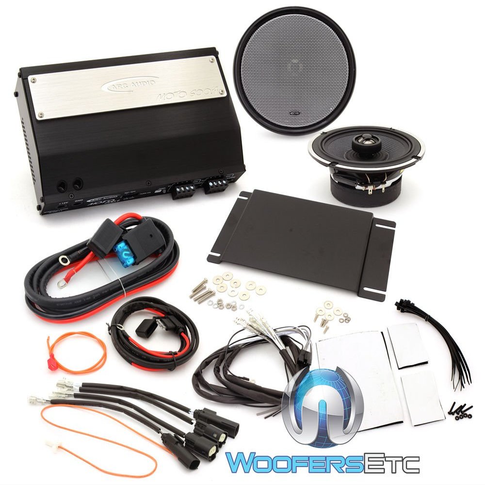 Arc Audio MPAK12 Motorcycle Audio Kit with 6.5" Coaxial Speaker + 4-Channel Amplifier Compatible with 2015+ HD Roadglide Only Motorcycles